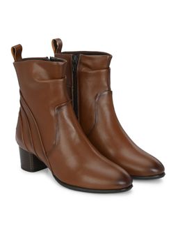 Delize - Womens Solid Tan Ankle Casual Boots