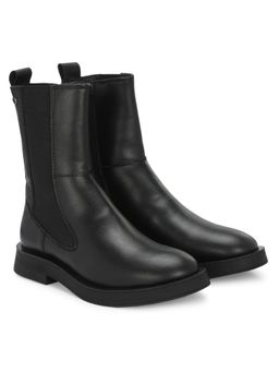Delize - Womens Solid Black Ankle Chelsea Boots