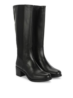 Delize - Womens Solid Black Knee Boots