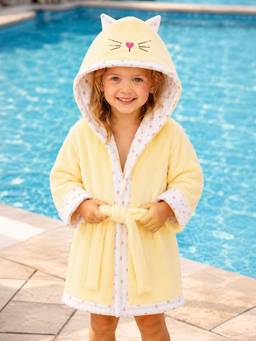 Mi Arcus - Yellow Embroidered Cotton Bathrobe
