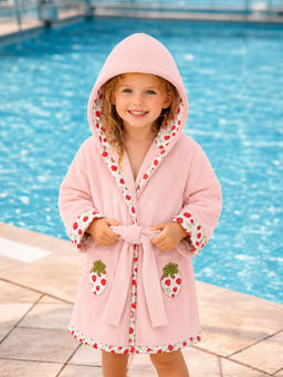 Mi Arcus - Pink Embroidered Cotton Bathrobe