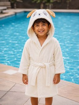 Mi Arcus - Cream Patch Work Cotton Bathrobe