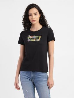 Levi's - Womens Graphic Logo Crew Neck T-shirts - Black