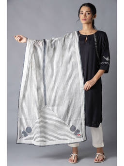 W - White Printed Dupatta