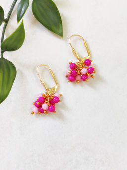Lime By Manika - Dangling Beads Pink Earrings