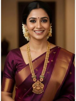 NUI - Womens Gold Plated Temple Jewellery Set