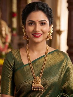 NUI - Womens Gold Plated Temple Jewellery Set