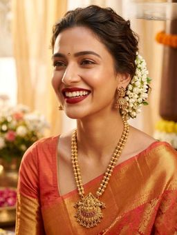 NUI - Womens Gold Plated Temple Jewellery Set