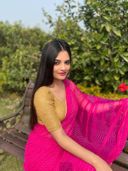 BINDIGASM'S ADVI - Gold Sweety Embellished Metallic Stretchable Slip On Blouse