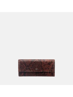 Gioia - Faux Python Snap Button Wallet Tan