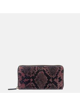 Gioia - Faux Python Ziparound Clutch Brown