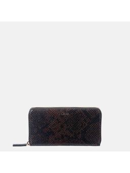 Gioia - Faux Python Ziparound Clutch Maroon