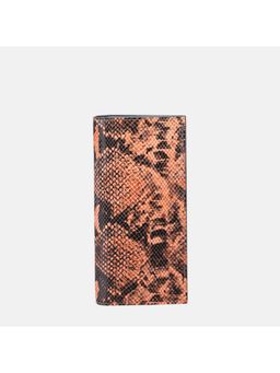 Gioia - Faux Python Slim Wallet Orange