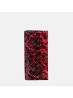 Gioia - Faux Python Slim Wallet Red