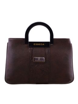 ESBEDA - Dark Brown Color Dry Milk Croco Texture Medium Handbag For Women