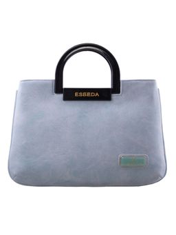 ESBEDA - Light Blue Color Plain Dry Milk Acrylic Handle Medium Handbag For Women
