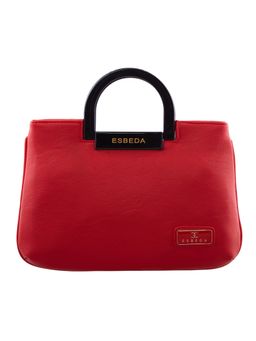 ESBEDA - Red Color Plain Dry Milk Acrylic Handle Medium Handbag For Women