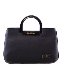 ESBEDA - Black Color Plain Dry Milk Acrylic Handle Medium Handbag For Women