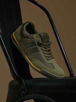 Snitch - Olive Green Striped Sneakers