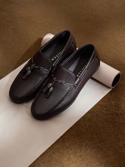 Snitch - Brown Textured Moccasins