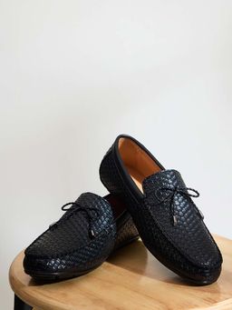 Snitch - Black Textured Moccasins