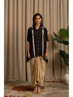 VANSHIKA AGARWAL LABEL - Black Tressa Kaftan with Skirt