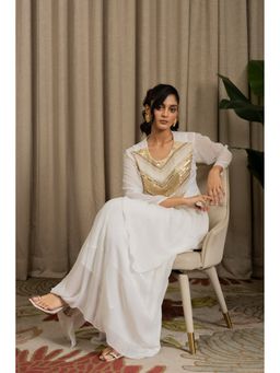 VANSHIKA AGARWAL LABEL - White Evara Skirt with Inner and Tunic