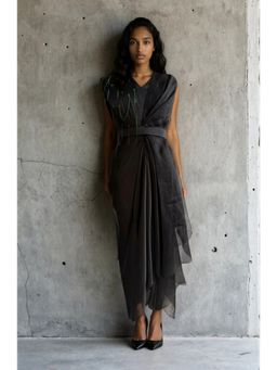 VANSHIKA AGARWAL LABEL - Black Paloma Skirt with Top and Cape