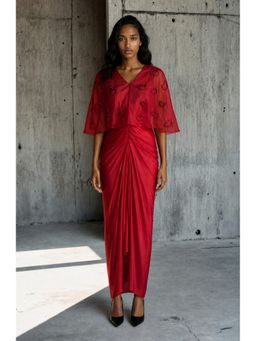 VANSHIKA AGARWAL LABEL - Red Orchid Skirt with Top