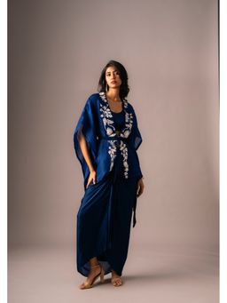 VANSHIKA AGARWAL LABEL - Blue Olivia Top with Skirt and Jacket