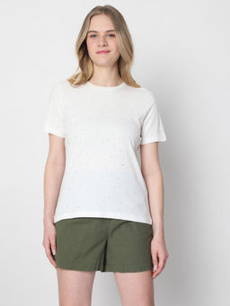 VERO MODA - Women Sequin White T-Shirt