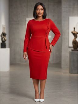 KOTTY - Curvy Closet Red Regular Dress for Women