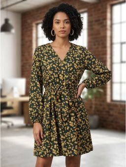 KOTTY - Dark Green Regular Dress for Women with Belt