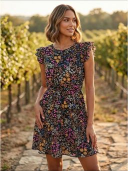 KOTTY - Multi-Color Regular Dress For Women With Belt