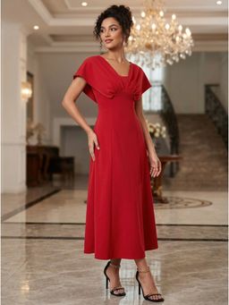KOTTY - Women Solid V Neck Dress