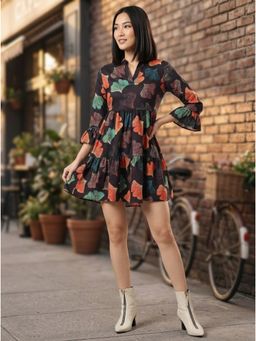 KOTTY - Women Printed V-Neck Dress