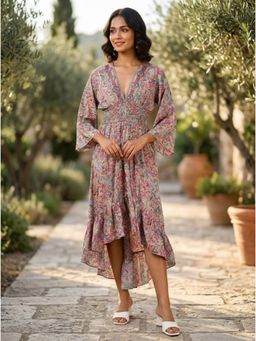 KOTTY - Multi-Color Cotton High-Low Empire Dress