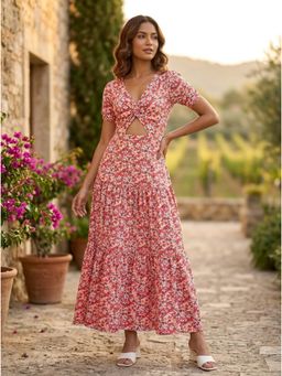 KOTTY - Floral Cotton Maxi Gown Dress