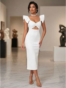 KOTTY - Women's White Midi Dress