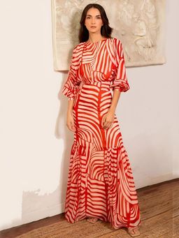KOTTY - Women Striped A-Line Maxi Dress