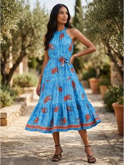 KOTTY - Blue Regular Dress For Women With Belt