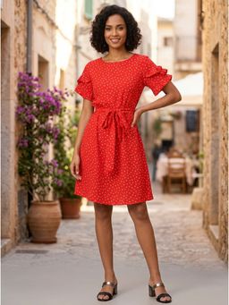 KOTTY - Ootd By Red Regular Dress For Women With Belt