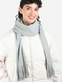 ToniQ - Pretty Grey Special Winter Seasonal Wear Synthetic Wool Stole For Women