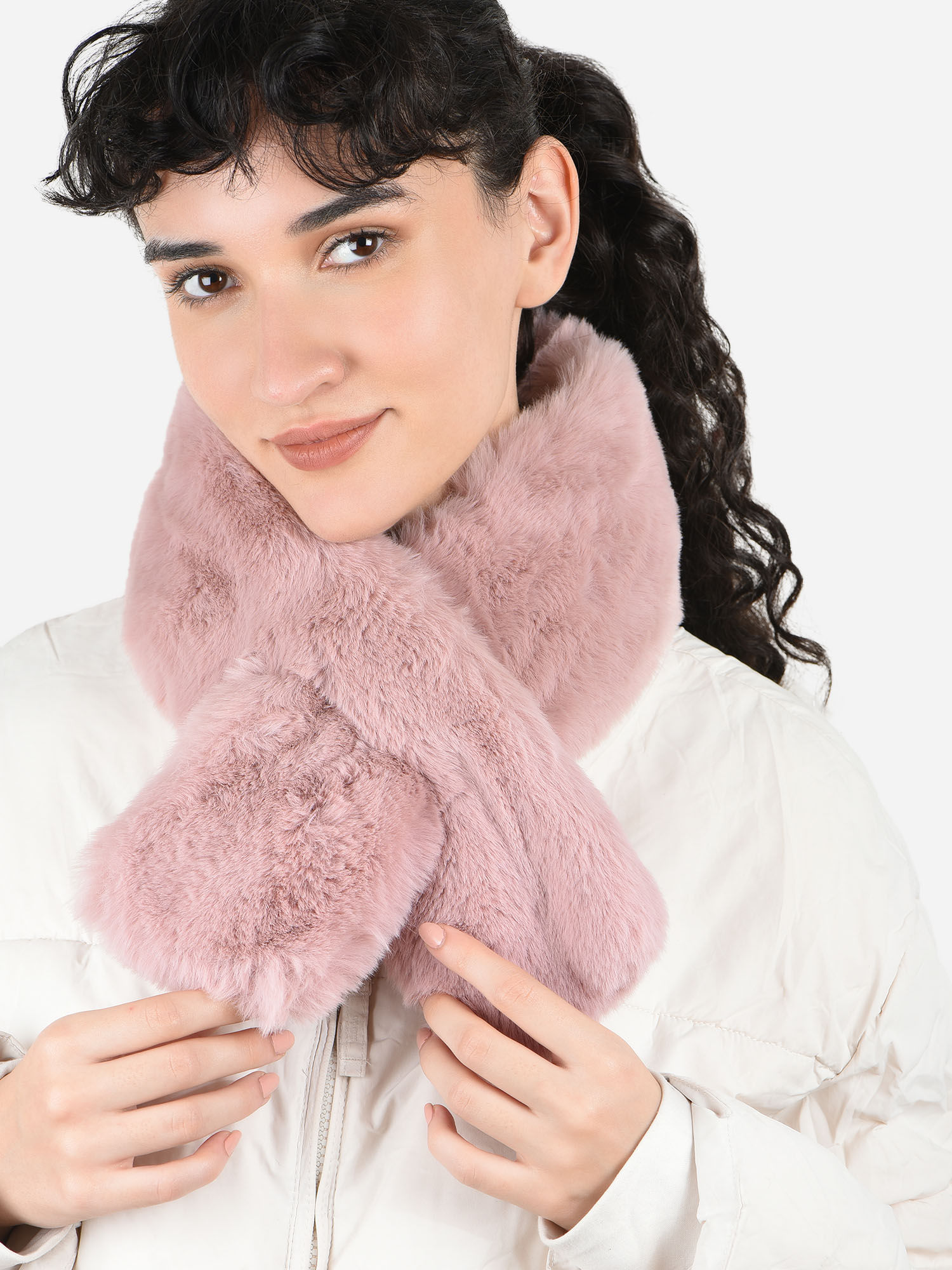 toniq Beautiful Pink Special Winter Seasonal Wear Fur Stole For Women-picture-27