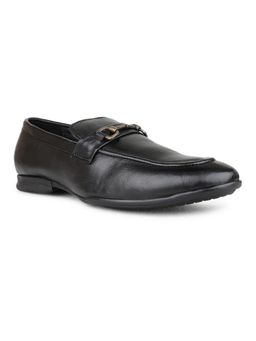 PRIVO - Mens Black Formal Solid Pointed Toe Loafers