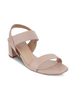 PEPPER - Womens Beige Block Heels