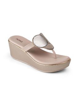 PEPPER - Womens Nude Wedges Heels