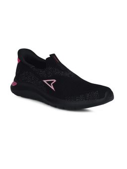 Power - Womens Black Lightweight Slip-On Running Shoes