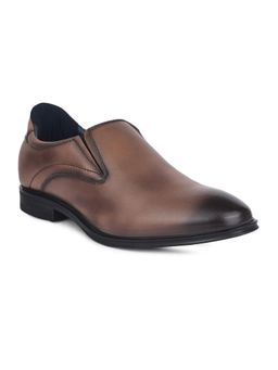 Bata - Mens Brown Formal Round Toe Slip On Loafers