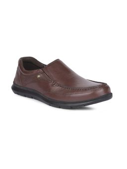 Bata - Mens Brown Formal Round Toe Slip On Loafers